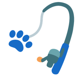 fishing pole and paw prints