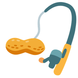 fishing pole and peanuts