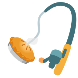 fishing pole and pie