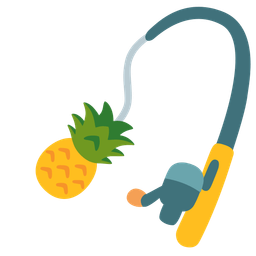 fishing pole and pineapple
