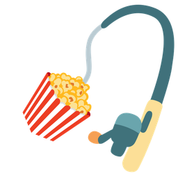 fishing pole and popcorn