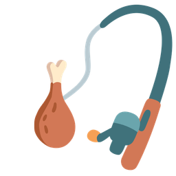 fishing pole and poultry leg