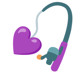 fishing pole and purple heart