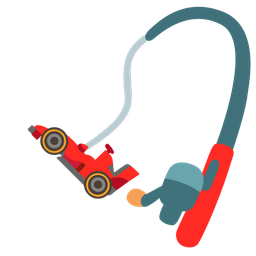 fishing pole and racing car