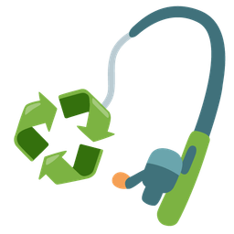 fishing pole and recycling symbol