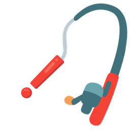 fishing pole and red exclamation mark