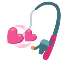 fishing pole and revolving hearts