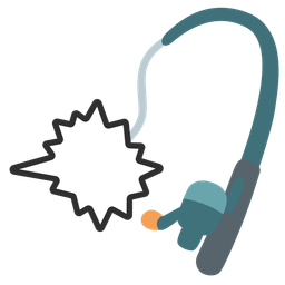 fishing pole and right anger bubble