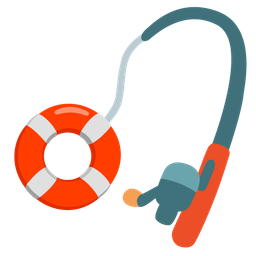 fishing pole and ring buoy