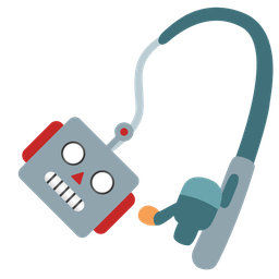 fishing pole and robot