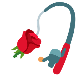 fishing pole and rose