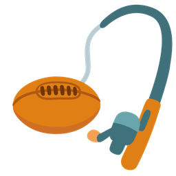 fishing pole and rugby football