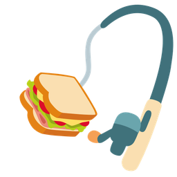 fishing pole and sandwich