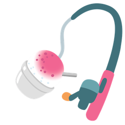 fishing pole and shaved ice