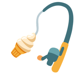 fishing pole and soft ice cream