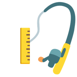 fishing pole and straight ruler