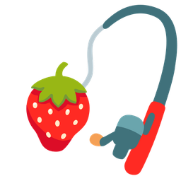 fishing pole and strawberry