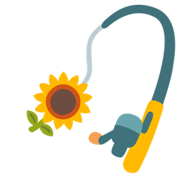 fishing pole and sunflower
