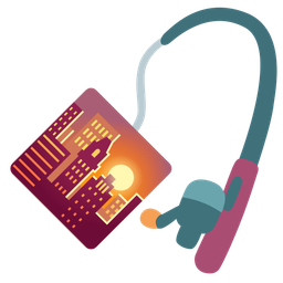 fishing pole and sunset