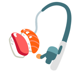 fishing pole and sushi