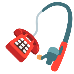 fishing pole and telephone
