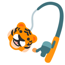 fishing pole and tiger face