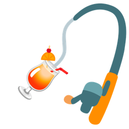 fishing pole and tropical drink