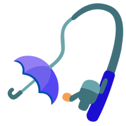 fishing pole and umbrella