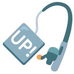 fishing pole and UP! button