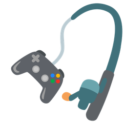 fishing pole and video game