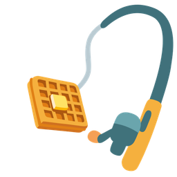 fishing pole and waffle