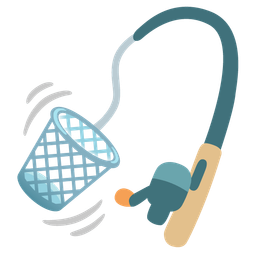 fishing pole and wastebasket