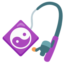 fishing pole and yin yang