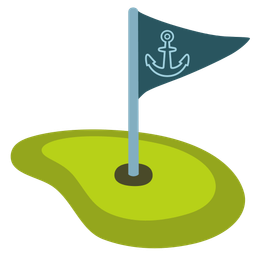 flag in hole and anchor