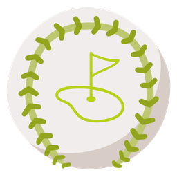 flag in hole and baseball