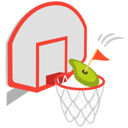 flag in hole and basketball