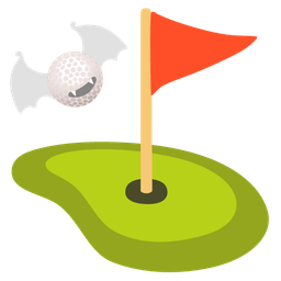 flag in hole and bat