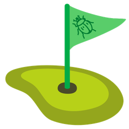 flag in hole and beetle