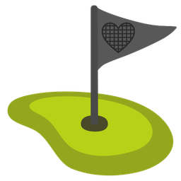 flag in hole and black heart