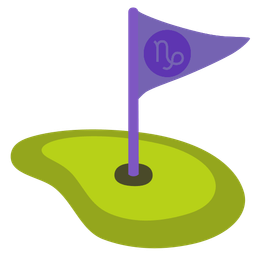 flag in hole and Capricorn