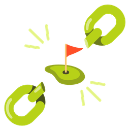 flag in hole and chains