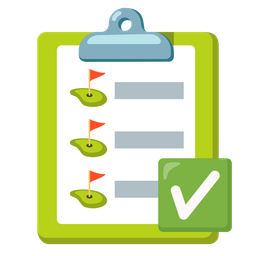 flag in hole and check mark button