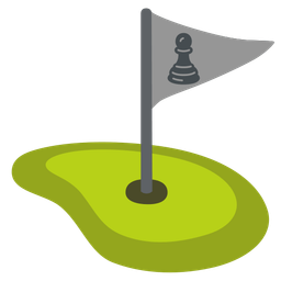 flag in hole and chess pawn