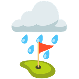 flag in hole and cloud with rain