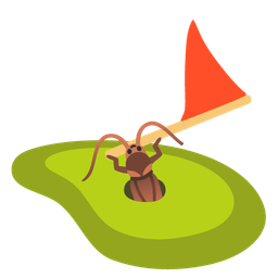 flag in hole and cockroach