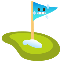 flag in hole and cold face