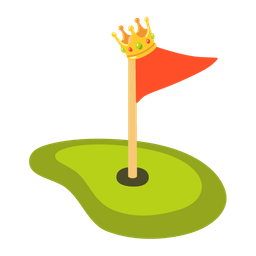 flag in hole and crown