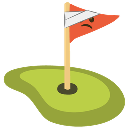 flag in hole and face with head-bandage