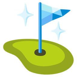 flag in hole and gem stone