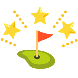 flag in hole and glowing star